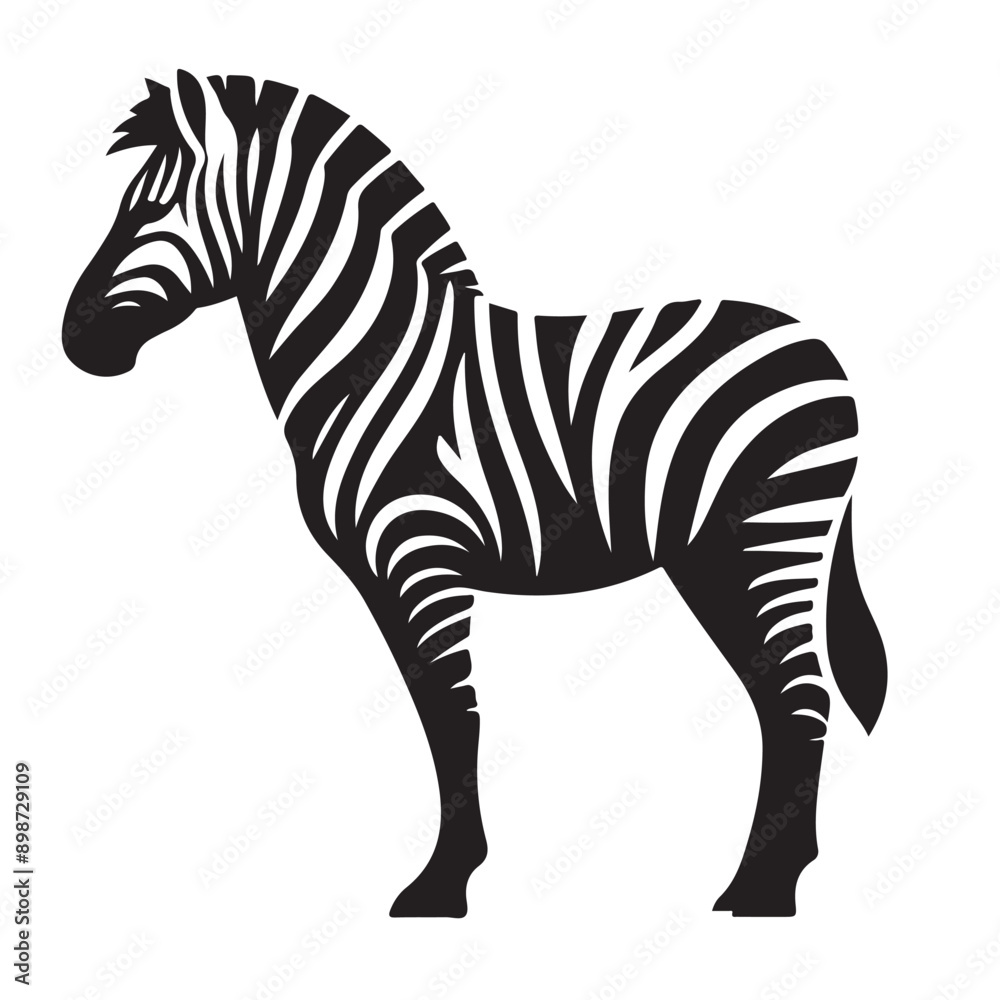 Fototapeta premium zebra Silhouette vector white back ground