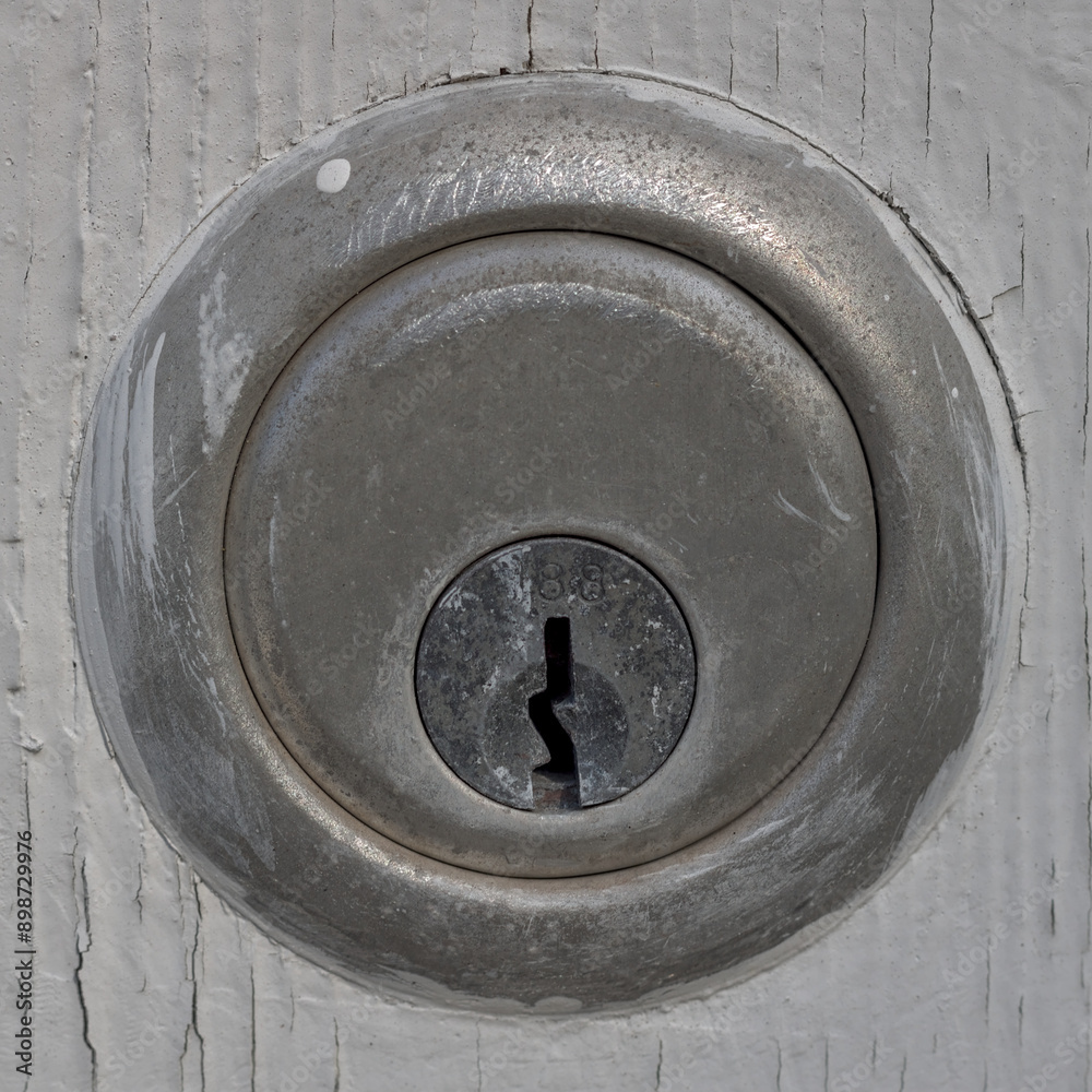 Close Up of Door Lock on White Door Close Up of Door Lock on White Door