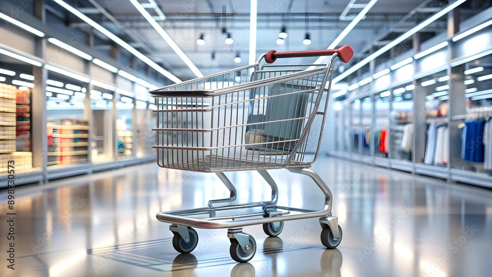Shopping Cart in a Modern Store. Shopping Cart in a Modern Store.