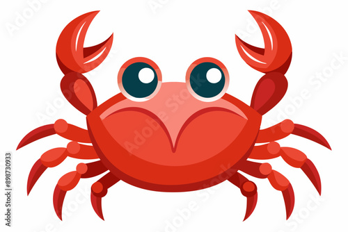 Funny Crab Vector Illustration with White Background Cartoons, Clipart, Line Art Design, Funny crab vector illustration, perfect for cartoons, clipart, and line art designs with a white background.