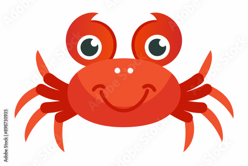 Funny Crab Vector Illustration with White Background Cartoons, Clipart, Line Art Design, Funny crab vector illustration, perfect for cartoons, clipart, and line art designs with a white background.