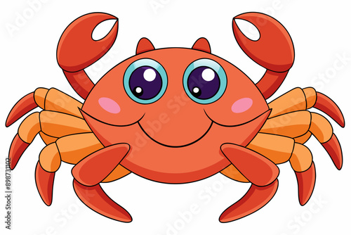 Funny Crab Vector Illustration with White Background Cartoons, Clipart, Line Art Design, Funny crab vector illustration, perfect for cartoons, clipart, and line art designs with a white background. photo