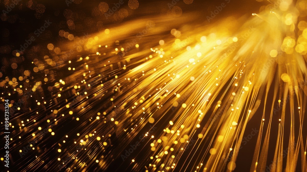 Abstract Light Streaks with Golden Bokeh Abstract Light Streaks with Golden Bokeh