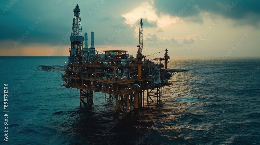Offshore Oil Platform at Sunset Offshore Oil Platform at Sunset