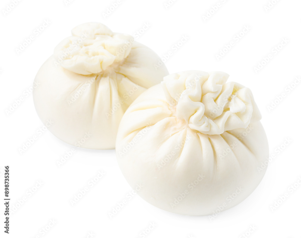 Fresh delicious burrata cheese isolated on white Fresh delicious burrata cheese isolated on white