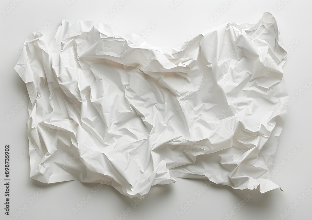 Obraz premium White Wrinkled Paper Texture Abstract Background