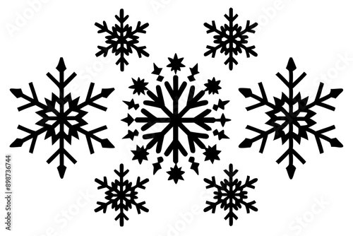 cute snowflakes collection nice element for christ vector illustration