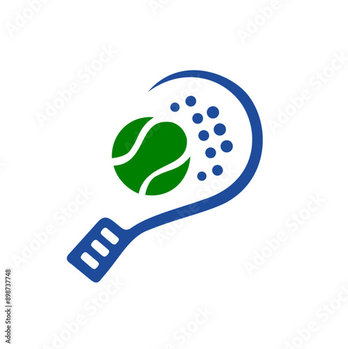Padel logo, padel racket and ball logo design vector