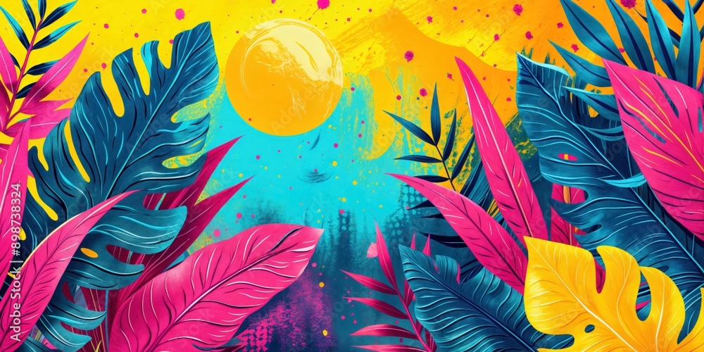 Vibrant Summer Daydreams Amidst Tropical Foliage