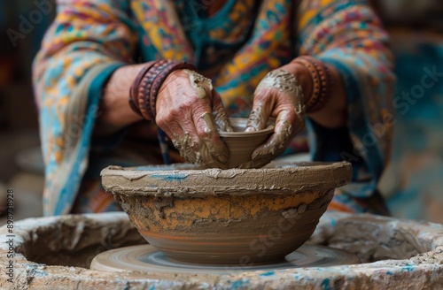 Woman Crafting Clay Bowl