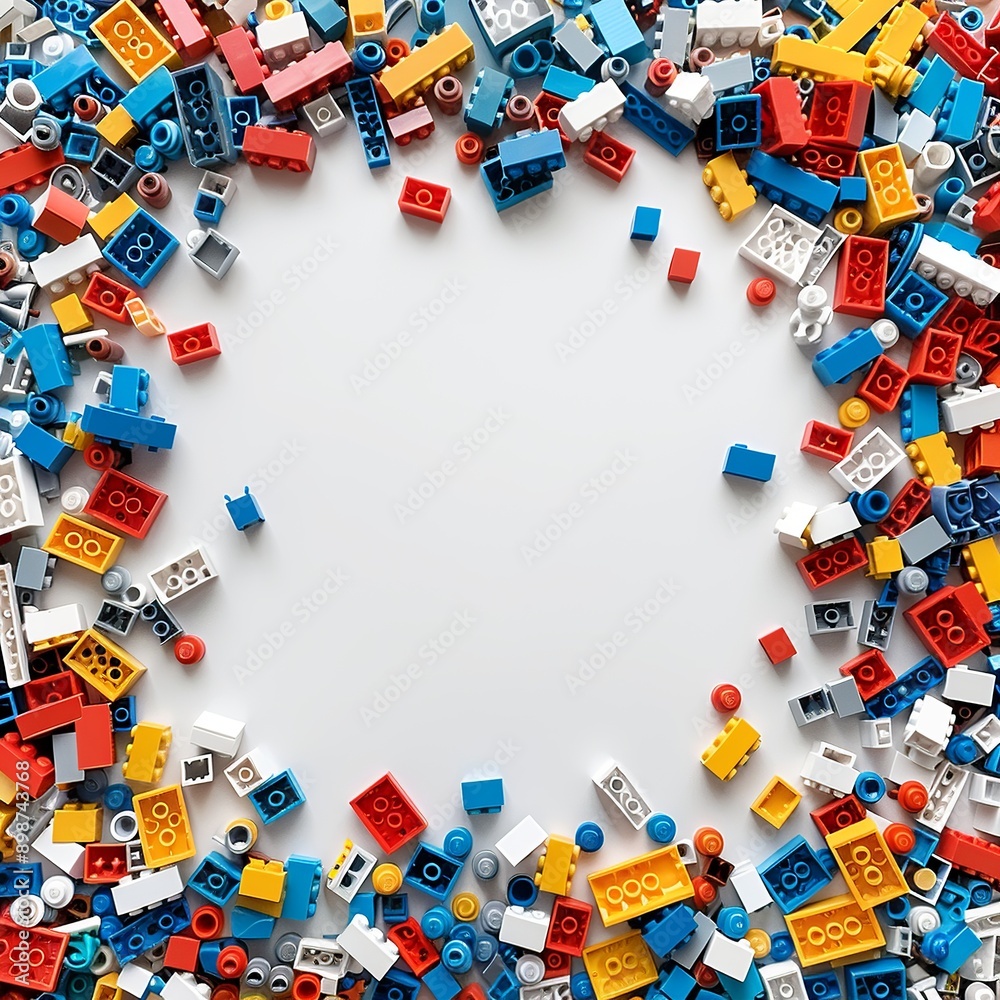 A colorful array of blocks is spread out against a white background, showcasing various shapes and sizes. This image highlights the diversity A colorful array of blocks is spread out against a white background, showcasing various shapes and sizes. This image highlights the diversity