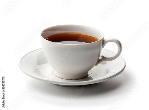 Wallpaper Mural White Tea Cup with Brown Tea on White Background Torontodigital.ca