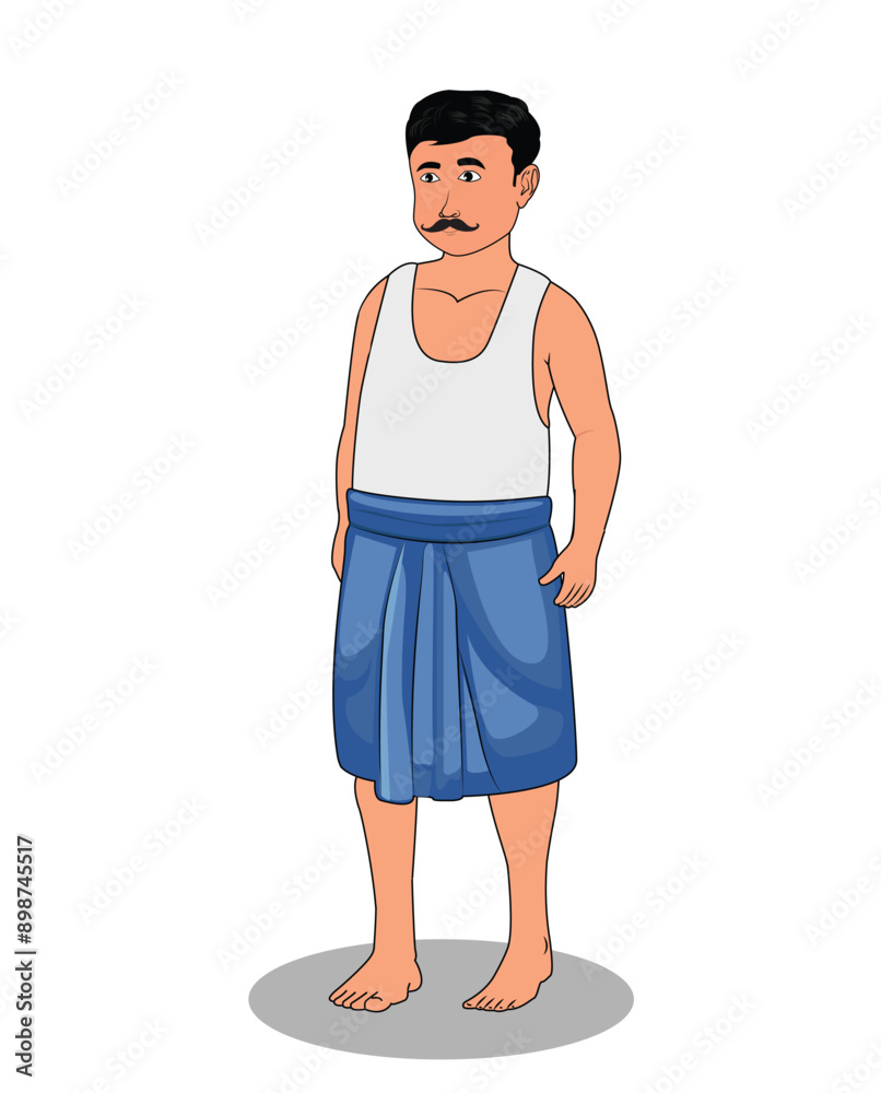 Indian Village poor man cartoon character design for 2d animation Indian Village poor man cartoon character design for 2d animation