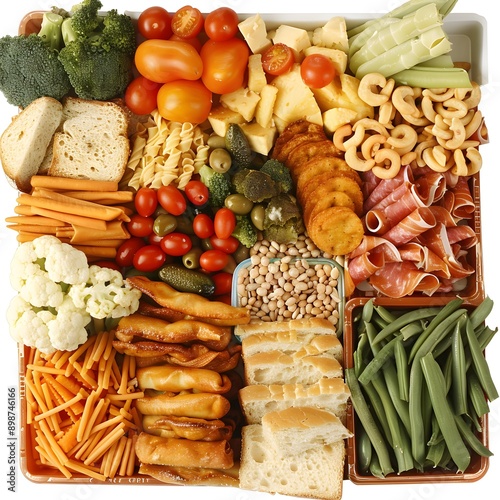 Variety of Food Items Arranged On Tray For Party