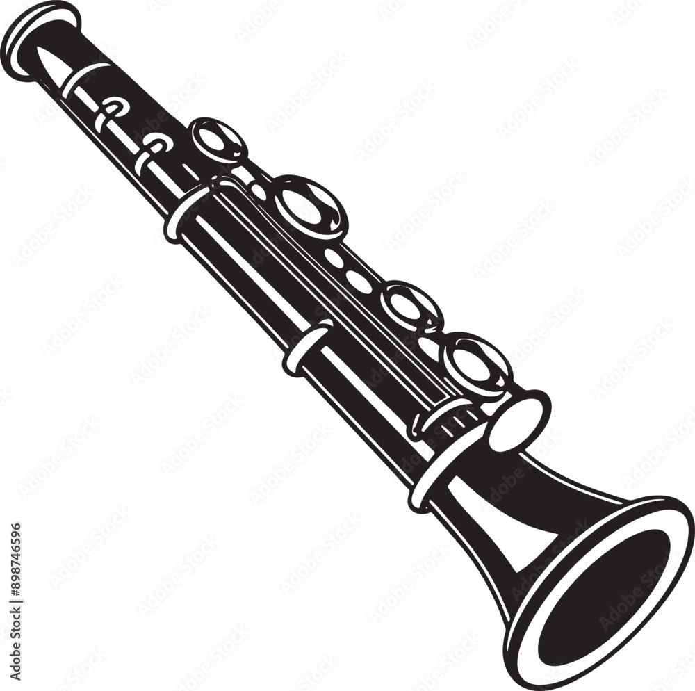 Naklejka premium clarinet musical instrument with white background