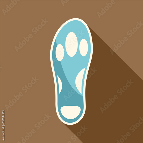 Blue orthopedic insole correcting flat foot condition, promoting foot health and comfort