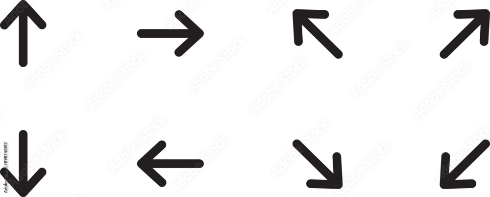 Arrow set symbol icon vector for web design. White Background. Vector Illustration Arrow set symbol icon vector for web design. White Background. Vector Illustration