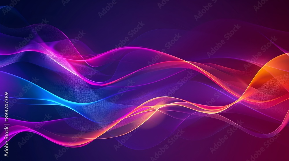 Vibrant purple, blue, and orange abstract wave background with a mesmerizing, energetic design and futuristic pattern for trendy digital projects Vibrant purple, blue, and orange abstract wave background with a mesmerizing, energetic design and futuristic pattern for trendy digital projects
