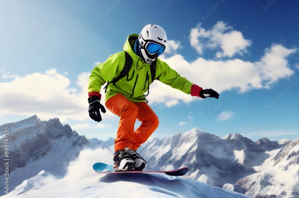 Snowboarding Enthusiast Capturing the Perfect Ride Snowboarding Enthusiast Capturing the Perfect Ride