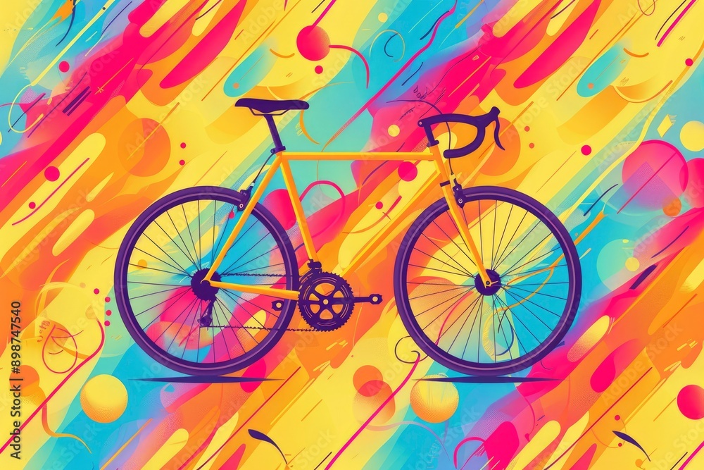 Fototapeta premium Vibrant Abstract Bicycle Design