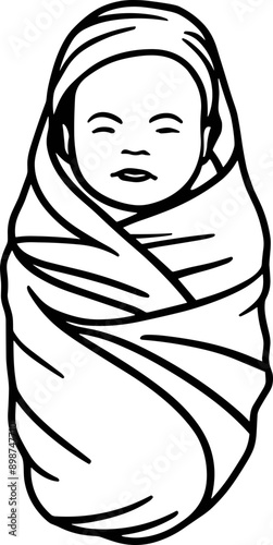 Baby in Swaddling Blanket