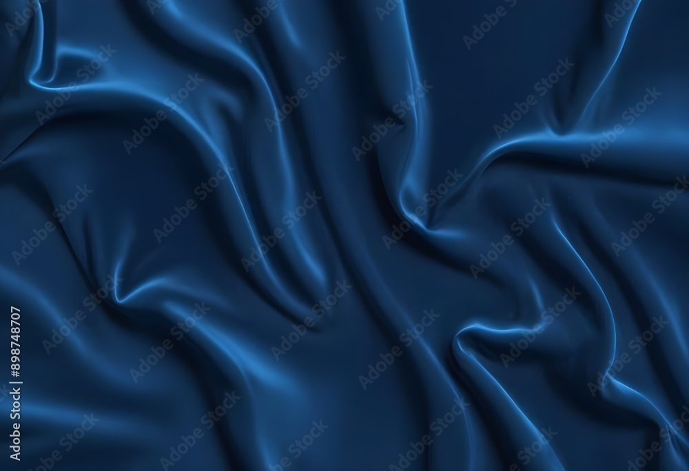 Obraz premium Blue velvet texture sample background, smooth, some waves, well enlighted