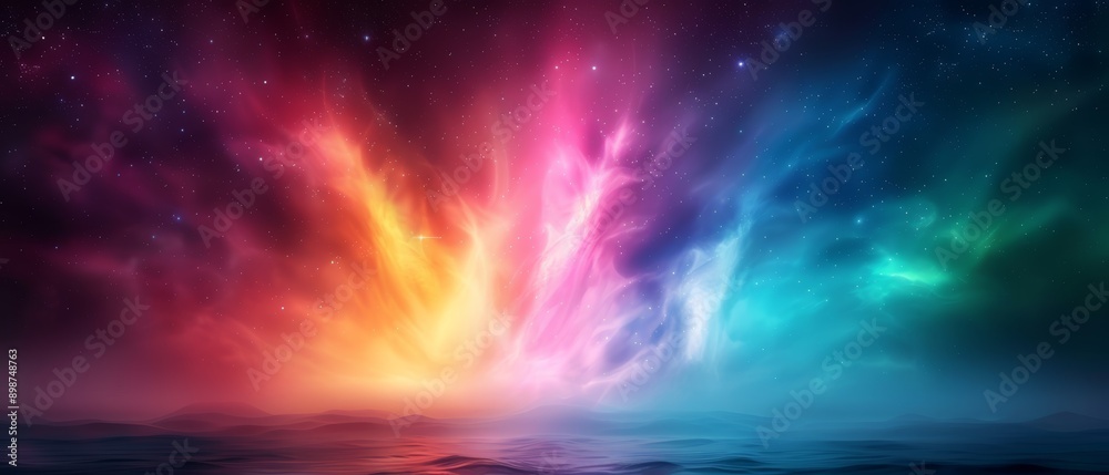 A colorful sky filled with numerous stars A colorful sky filled with numerous stars