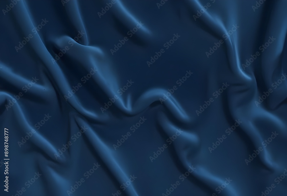 Fototapeta premium Blue velvet texture sample background, smooth, some waves, well enlighted