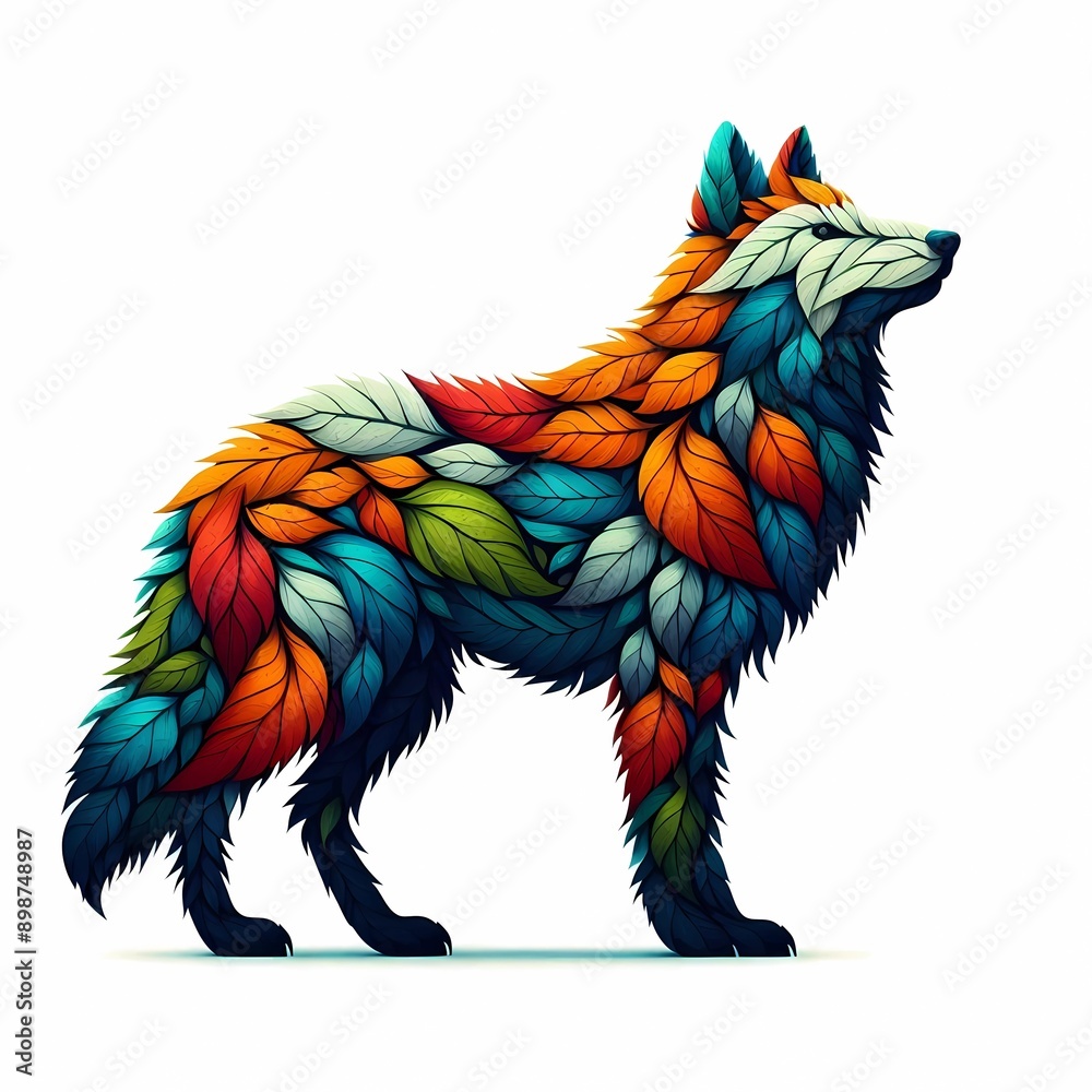 Obraz premium dragon parrot kangaroo eagle wolf swan tiger lion bear giraffe deer moose crane animal nature image leaf covered animal image on white background