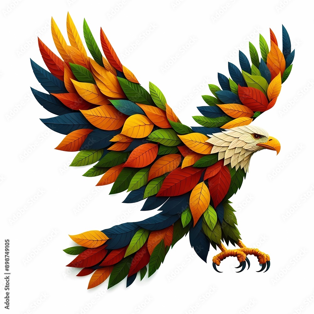 Fototapeta premium dragon parrot kangaroo eagle wolf wan tiger lion bear giraffe deer moose crane animal nature image leaf covered animal image on white background