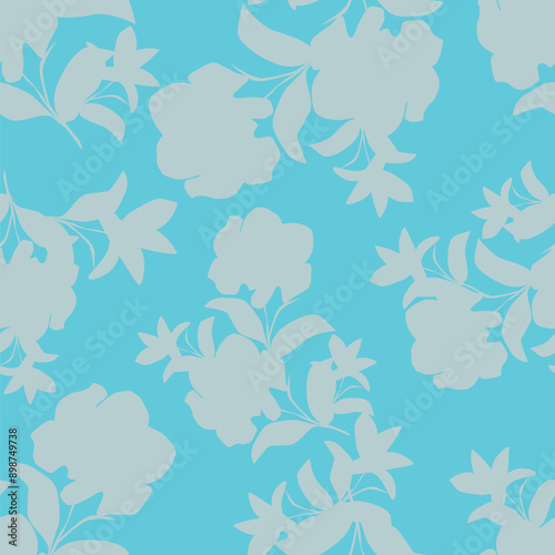 Elegance pink floral stems seamless pattern on a grey background. Vector hand drawn. Artistic, abstract flowers and tiny leaves, buds bells printing. Template for designs, fabric, fashion, textile
