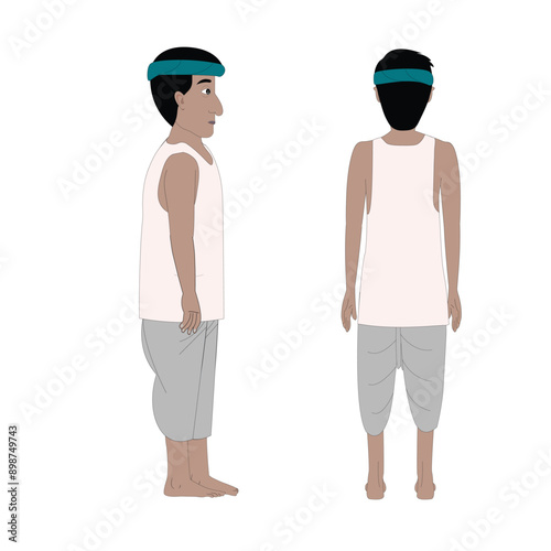 Indian village man cartoon character. moral stories for the best cartoon character vector