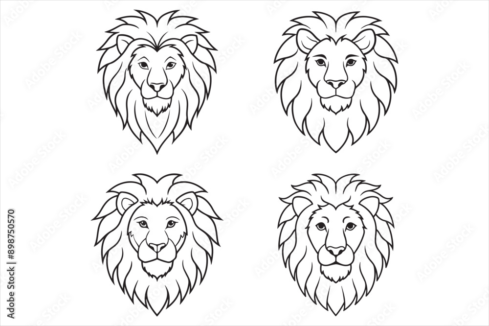 Lion head modern silhouette vector white background Lion head modern silhouette vector white background