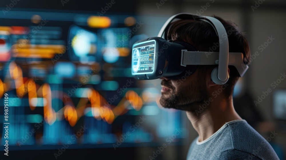 Immersed in Virtual Reality: Man Experiencing Enhanced Data Security through Holograms and Cybersecurity Protocols Immersed in Virtual Reality: Man Experiencing Enhanced Data Security through Holograms and Cybersecurity Protocols