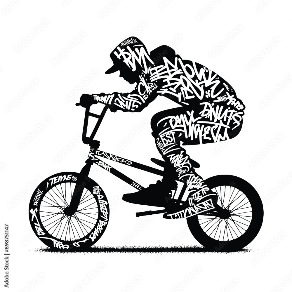 Naklejka premium cycling, bmx, downhill, mountain biking