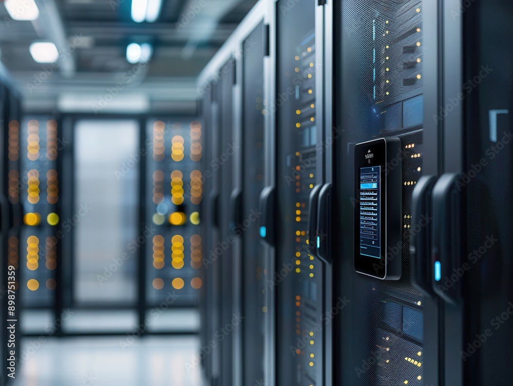 Cutting-Edge Biometric Access Control in Vibrant Secure Server Room Setting Cutting-Edge Biometric Access Control in Vibrant Secure Server Room Setting