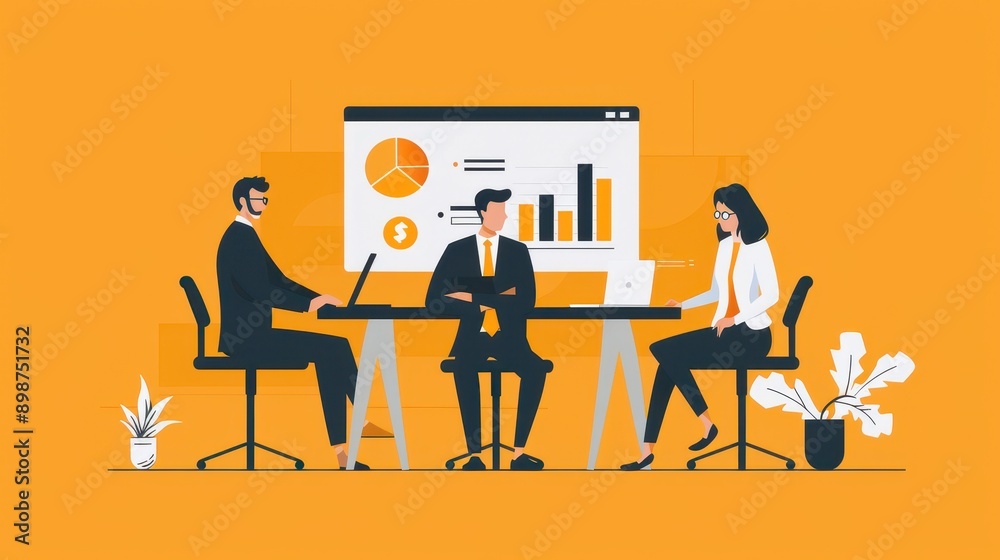 Fototapeta premium Elite Compliance Team Analyzing Internal Controls with a Focus on Scrutiny and Standards in Advanced Monochrome Setting