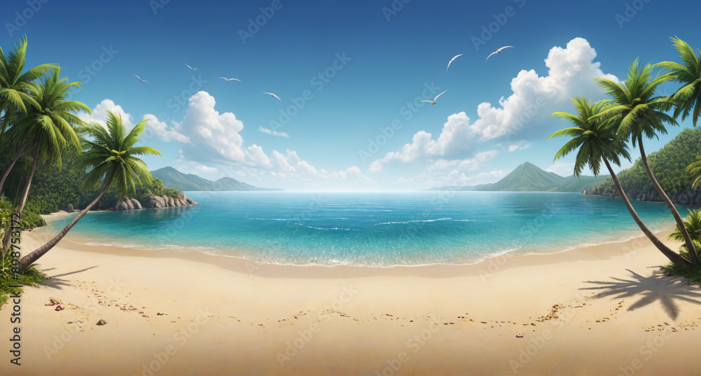 Fototapeta premium beach with palm trees