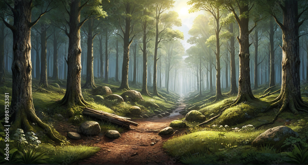Fototapeta premium sunlight in the forest