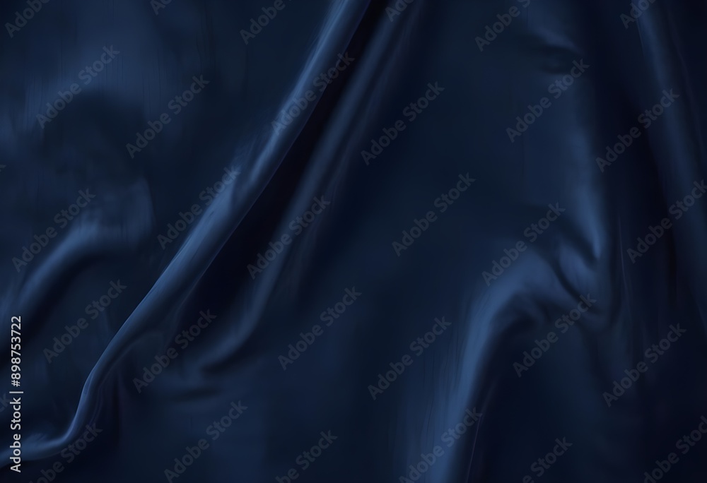 Fototapeta premium Dark blue velvet texture sample background, smooth, some waves, well enlighted