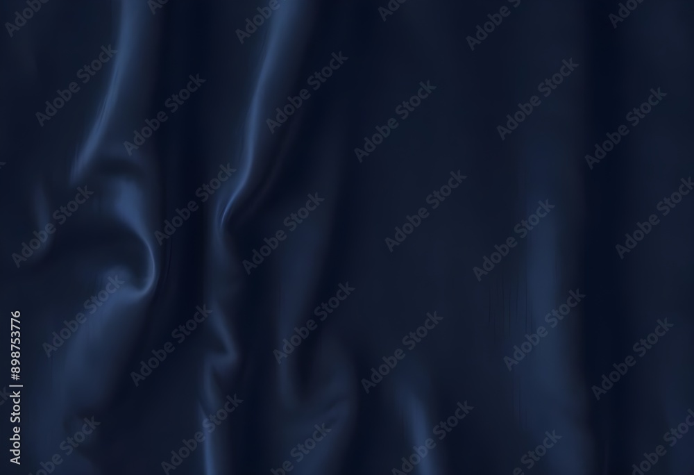Fototapeta premium Dark blue velvet texture sample background, smooth, some waves, well enlighted