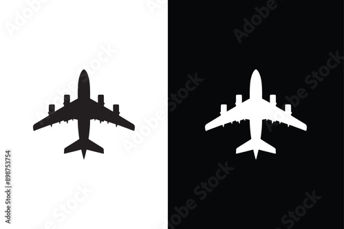 Vector isolated plane icon silhouette. Pictogram vector or plane flying silhouette shape graphic simple plain clipart symbol