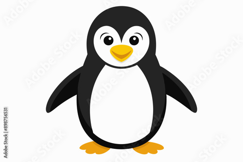 Funny Penguin Vector Illustration, Cartoon, Clipart, Line Art Design on White Background, Funny penguin vector illustration, cartoon, clipart, and line art design on white background.