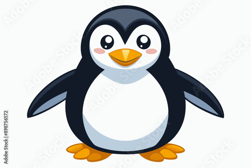 Funny Penguin Vector Illustration, Cartoon, Clipart, Line Art Design on White Background, Funny penguin vector illustration, cartoon, clipart, and line art design on white background.