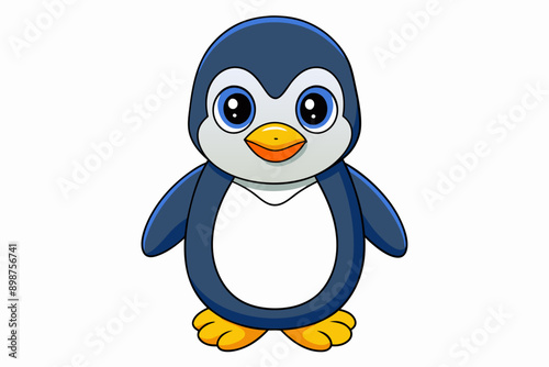 Funny Penguin Vector Illustration, Cartoon, Clipart, Line Art Design on White Background, Funny penguin vector illustration, cartoon, clipart, and line art design on white background.