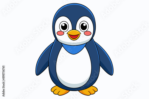 Funny Penguin Vector Illustration, Cartoon, Clipart, Line Art Design on White Background, Funny penguin vector illustration, cartoon, clipart, and line art design on white background.