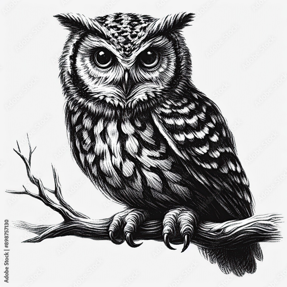 Fototapeta premium owl pencil drawing