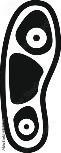 Salmonella bacteria icon showing flagella and cell structure in black and white