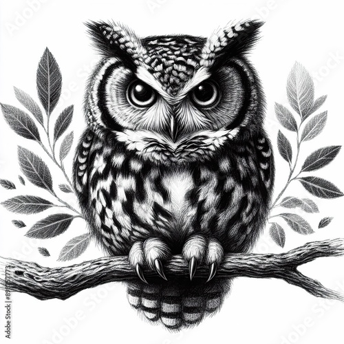 owl pencil drawing