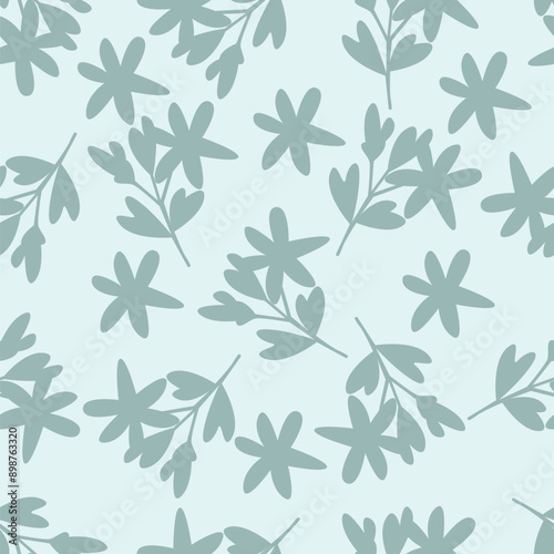 Elegance pink floral stems seamless pattern on a grey background. Vector hand drawn. Artistic, abstract flowers and tiny leaves, buds bells printing. Template for designs, fabric, fashion, textile
